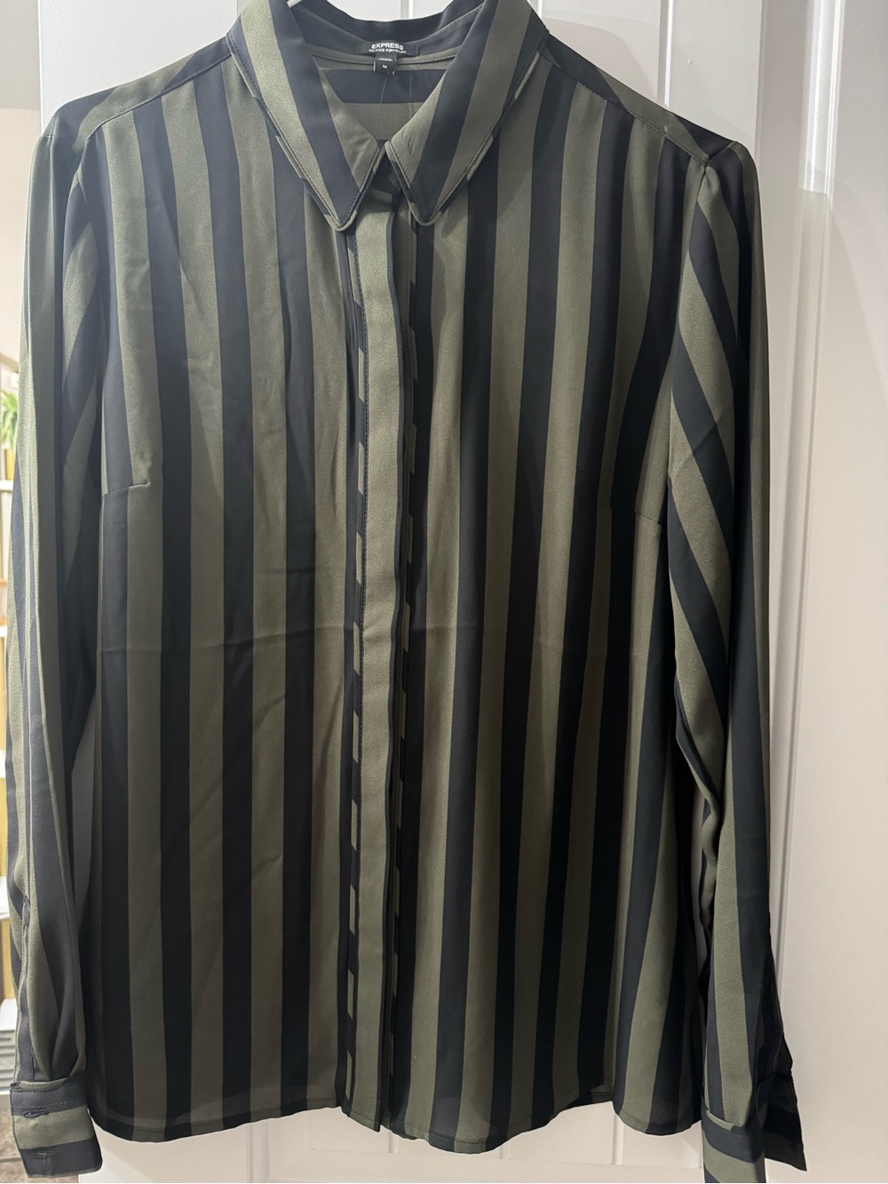 Express Green & Black Striped Button-Down Portofino 
Check out our Bundle Deal!